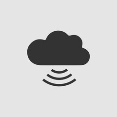 Wi-Fi cloud icon flat