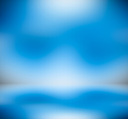 Blue room in 3D.Blur abstract Background