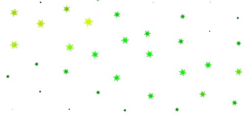 Light blue, green vector backdrop with virus symbols.