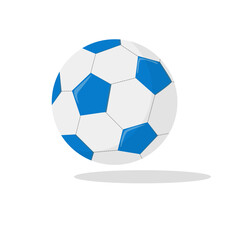 Fototapeta premium Soccer ball. Vector isolated on white background. Blue. Flat drawing style.