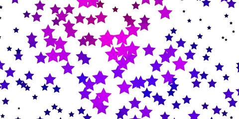 Light Purple vector background with small and big stars. Shining colorful illustration with small and big stars. Pattern for wrapping gifts.
