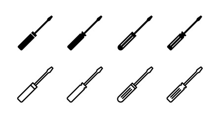 Set of Screwdriver icons. Screwdriver vector icon