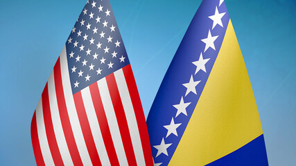 Fototapeta premium United States and Bosnia and Herzegovina two flags