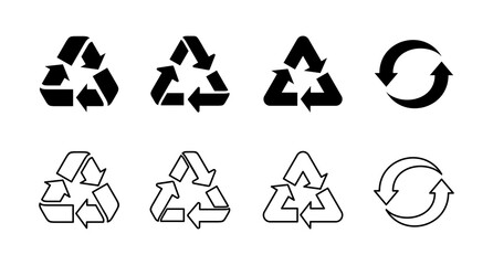 Fototapeta na wymiar Set of Recycle icons vector. Recycle and some packaging sign. environment icon