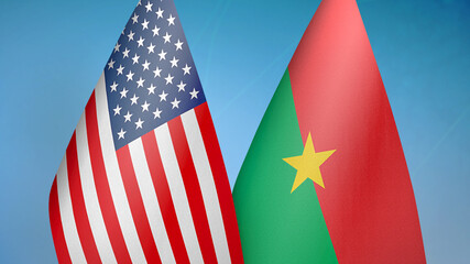 Fototapeta premium United States and Burkina Faso two flags