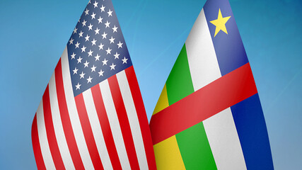 Fototapeta premium United States and Central African Republic two flags