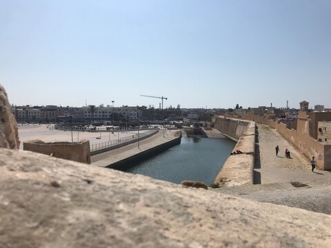 El-Jadida / Morocco - September 08 2019: The Portuguese fortification of Mazagan (now is part of El-Jadida city and on Unesco World Heritage list) 

