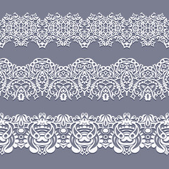 Abstract ethnic nature seamless line art stripes