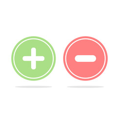 Obraz premium Green Plus And Red Minus icon Set