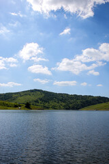 landscape with lake and clouds