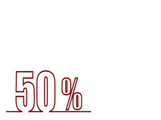 Sale of special offers. Discount with the price is 50%. An ad with a red tag for an advertising campaign at retail on the day of purchase. vector illustration