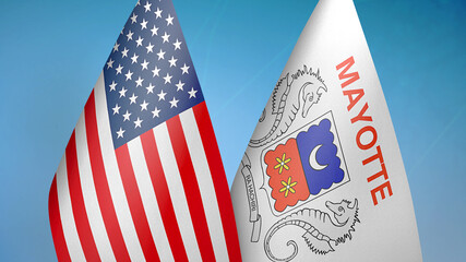 United States and Mayotte two flags