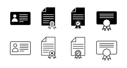 set of License icons. Approved or Certified Medal Icon