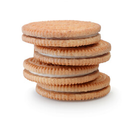  Fresh cookies isolated on white.
