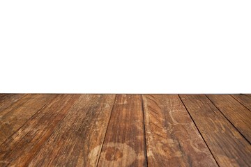 Wood table isolate white background and copy space for a product