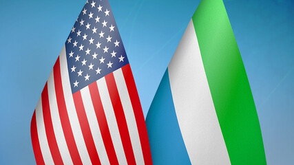 United States and Sierra Leone two flags