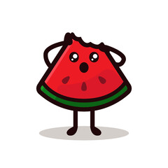 Watermelon cute mascot design