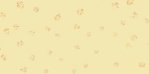 Light red, yellow vector natural artwork with flowers.