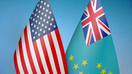 Obraz premium United States and Tuvalu two flags