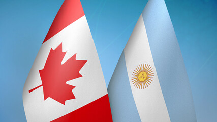 Canada and Argentina two flags