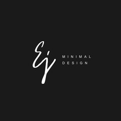 E J EJ Initial handwriting or handwritten logo for identity. Logo with signature and hand drawn style.