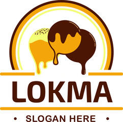 lokma sweet logo design delicious symbol icon