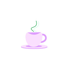 The cup of coffiee. Pink