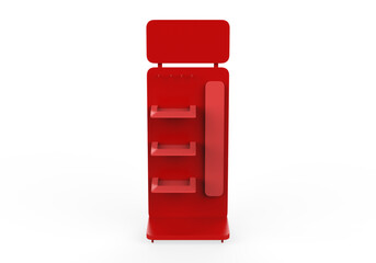 Display stand, retail display stand for product , display stands isolated on white background. 3d illustration