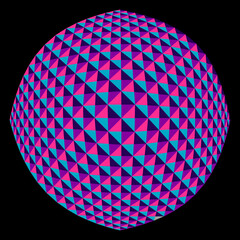 Vector triangle sphere. Abstract background.