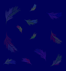 pattern with floral and 
feather