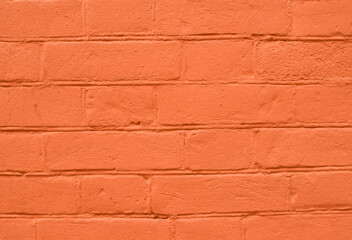 Abstract color brick wall texture background pattern, wall brick surface texture. Orange colored brickwork.