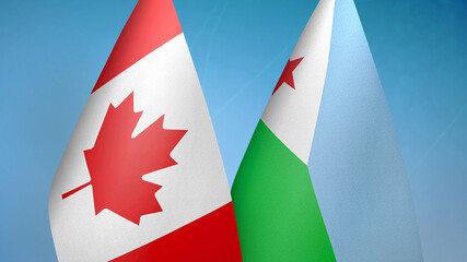 Canada and Djibouti two flags