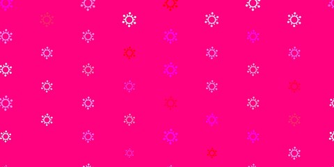 Light Pink vector pattern with coronavirus elements.