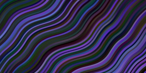 Dark BLUE vector template with wry lines. Colorful abstract illustration with gradient curves. Smart design for your promotions.