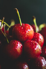 Macro Photography of Red Cherries
