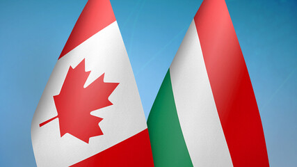 Canada and Hungary two flags