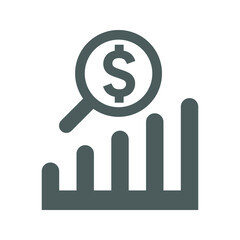 Earning growth analysis icon / gray color