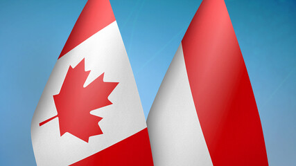 Canada and Indonesia two flags