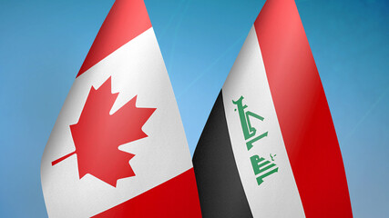 Canada and Iraq two flags