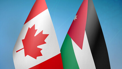 Canada and Jordan two flags