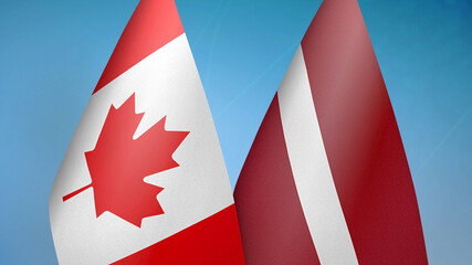 Canada and Latvia two flags