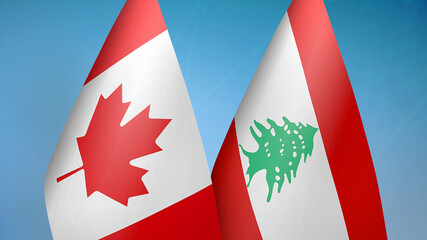Canada and Lebanon two flags