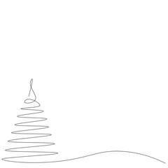 Christmas tree on white background. Vector illustration