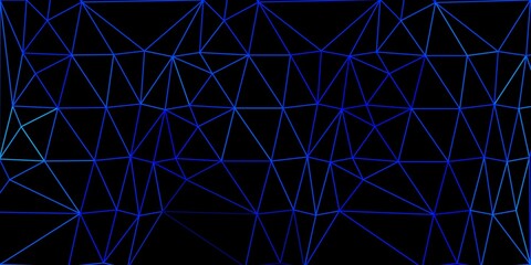 Dark blue vector triangle mosaic template.