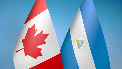 Canada and Nicaragua two flags