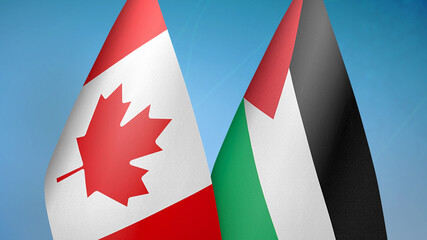 Canada and Palestine two flags