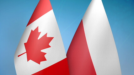 Canada and Poland two flags