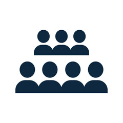 Sitting people row icon design