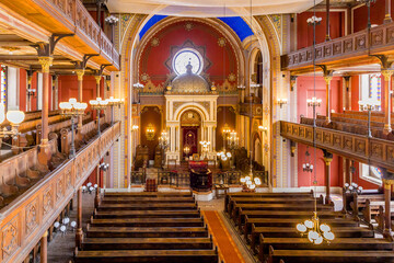 PECS, Hungary. SEPTEMBER 09, 2016: Inside view of the synagogue in Pecs, Hungary