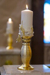 Candles as a decoration for the wedding